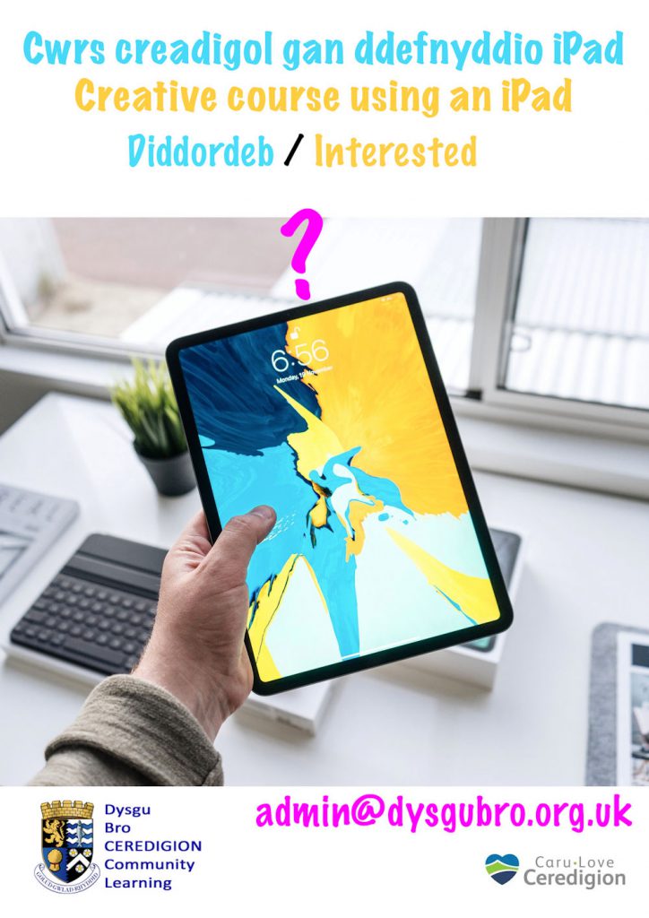 A poster for a creative course using an iPad